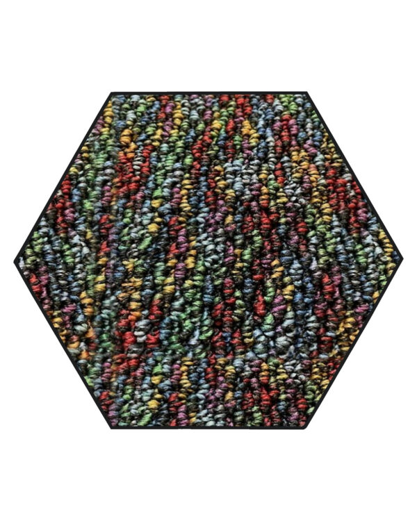 Modern Indoor Outdoor 2' Hexagon Multicolor Commercial Solid Color Area Rugs