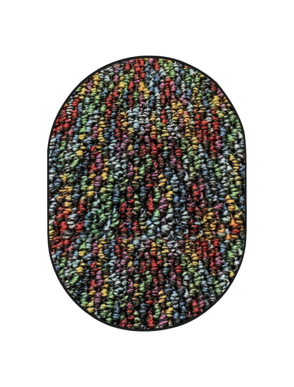 Modern Indoor Outdoor 5' X 7' Oval Multicolor Commercial Solid Color Area Rugs