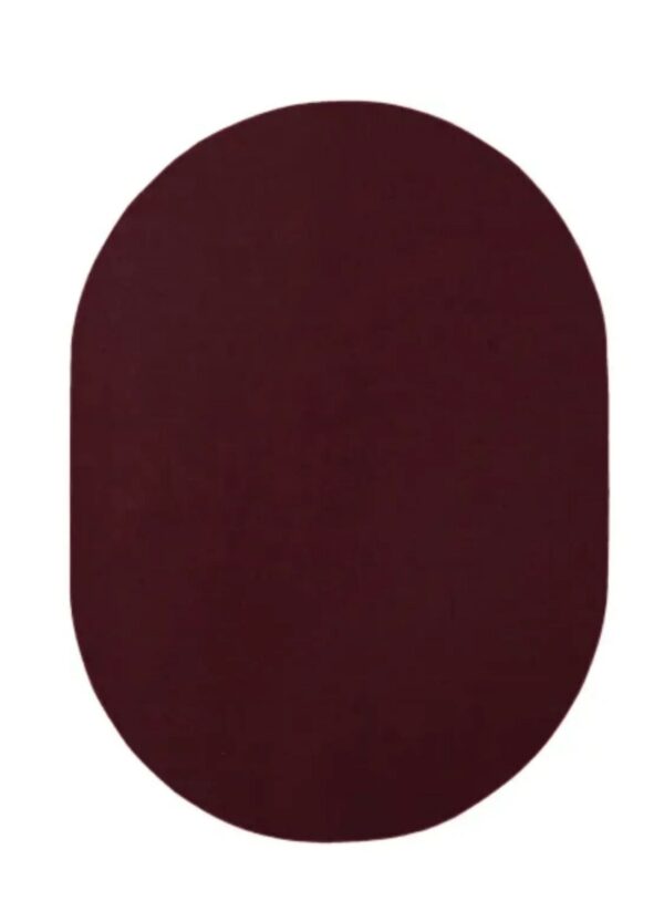 Modern Indoor Outdoor 3' X 5' Oval Burgundy Commercial Solid Color Area Rugs