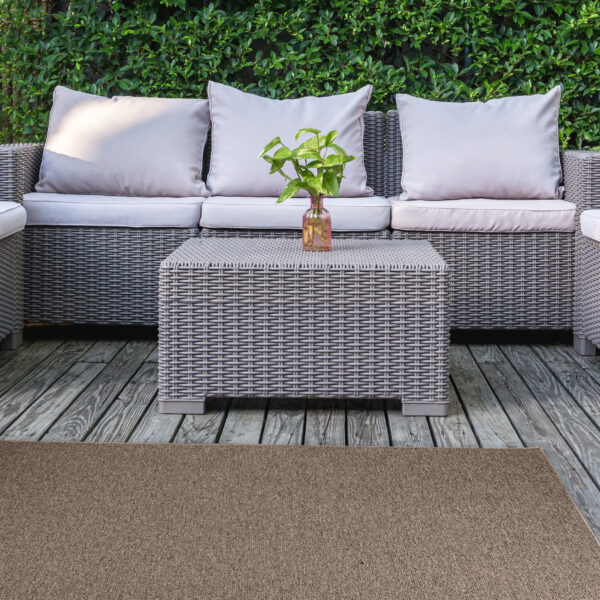 Modern Indoor Outdoor 9' X 12' Rectangle Brown Commercial Solid Color Area Rugs - Image 3