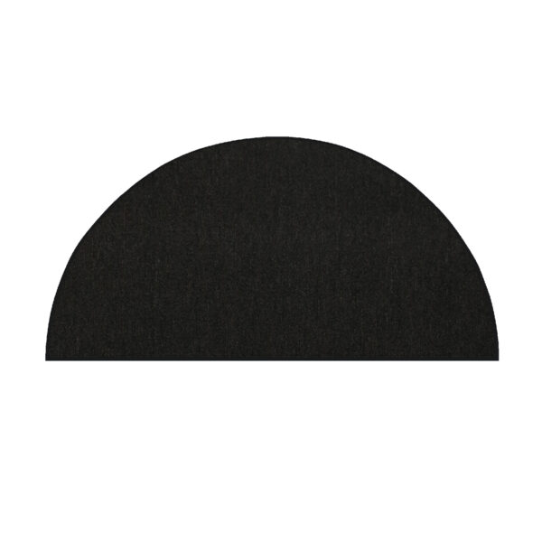 Modern Indoor Outdoor 18" X 36" Half Round Black Commercial Solid Color Area Rugs