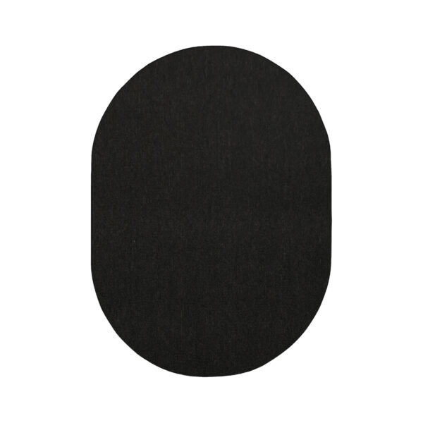 Modern Indoor Outdoor 5' X 7' Oval Black Commercial Solid Color Area Rugs