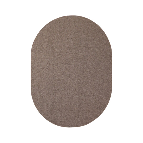 Modern Indoor Outdoor 6' X 9' Oval Brown Commercial Solid Color Area Rugs