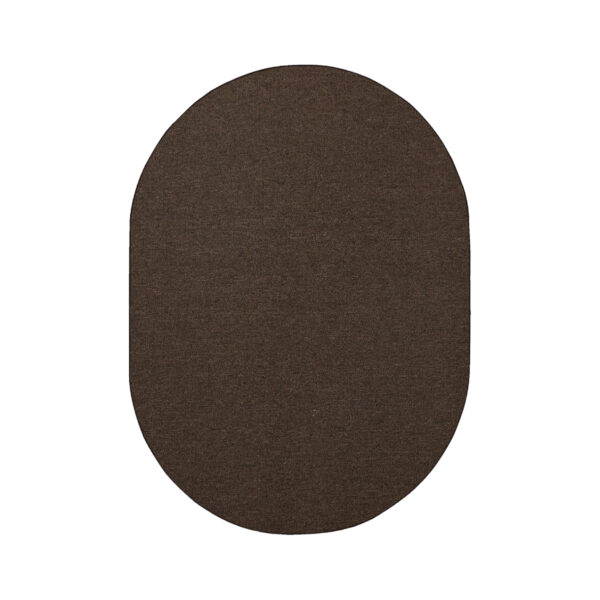 Modern Indoor Outdoor 5' X 7' Oval Chocolate Commercial Solid Color Area Rugs