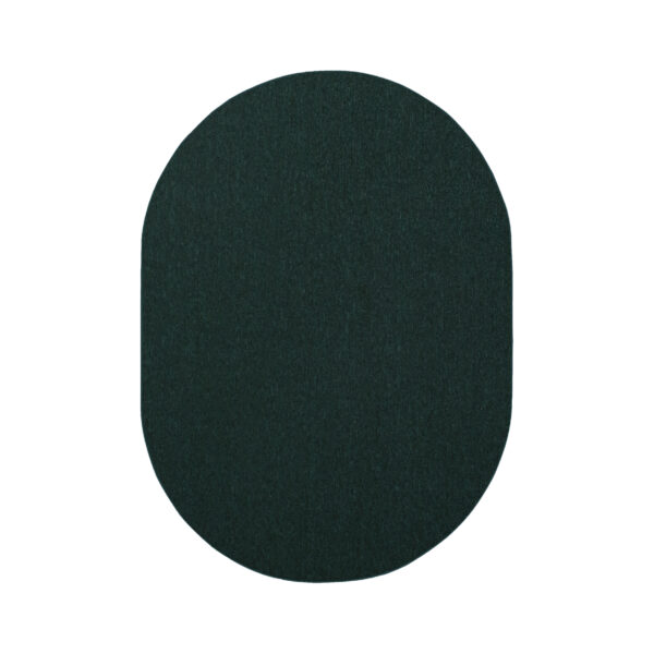 Modern Indoor Outdoor 5' X 7' Oval Dark Green Commercial Solid Color Area Rugs