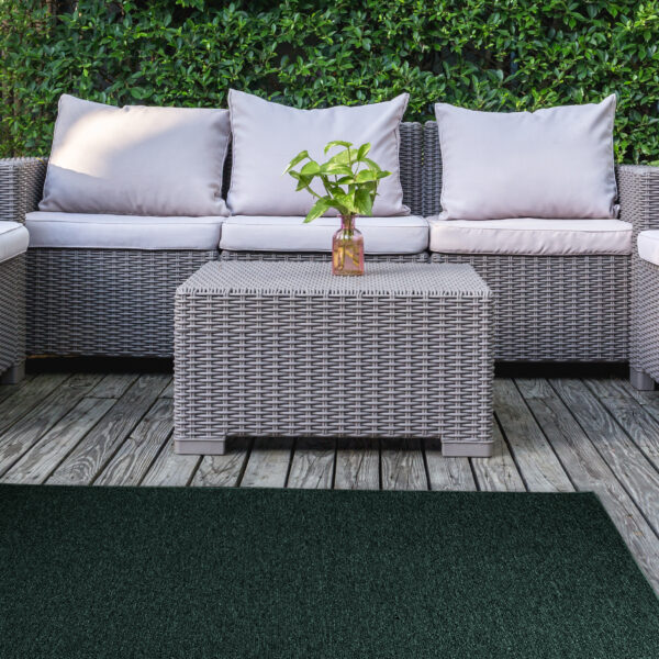 Modern Indoor Outdoor 5' X 7' Rectangle Dark Green Commercial Solid Color Area Rugs - Image 3