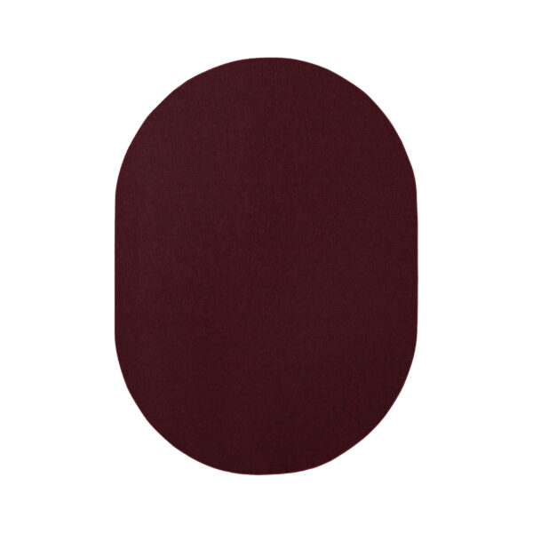 Modern Indoor Outdoor 5' X 7' Oval Burgundy Commercial Solid Color Area Rugs