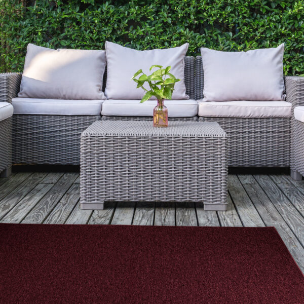 Modern Indoor Outdoor 2' X 12' Runner Burgundy Commercial Solid Color Area Rugs - Image 3