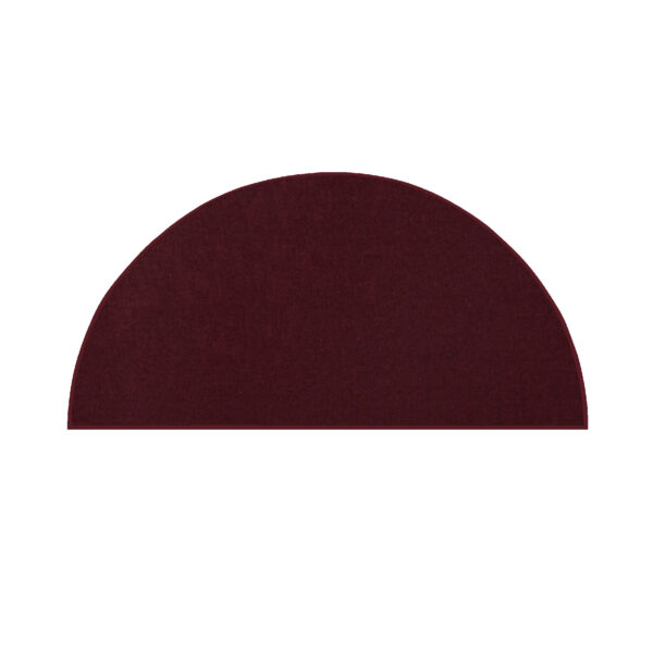 Modern Indoor Outdoor 18" X 36" Half Round Burgundy Commercial Solid Color Area Rugs