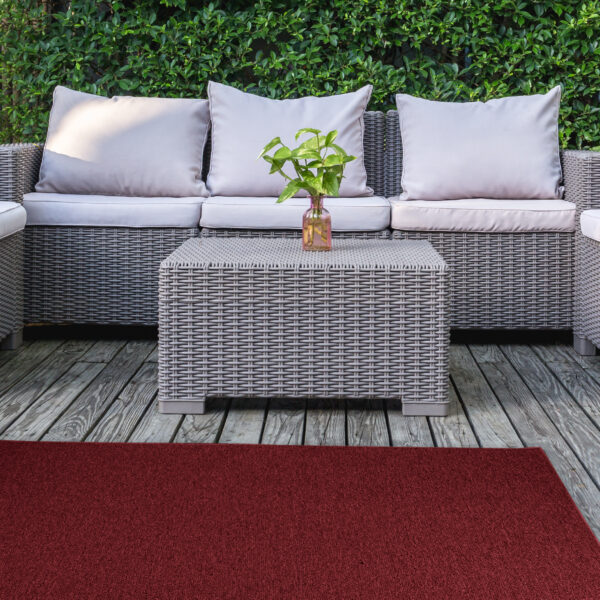 Modern Indoor Outdoor 10' Octagon Red Commercial Solid Color Area Rugs - Image 3