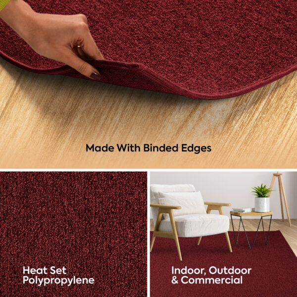 Modern Indoor Outdoor 10' Octagon Red Commercial Solid Color Area Rugs - Image 7