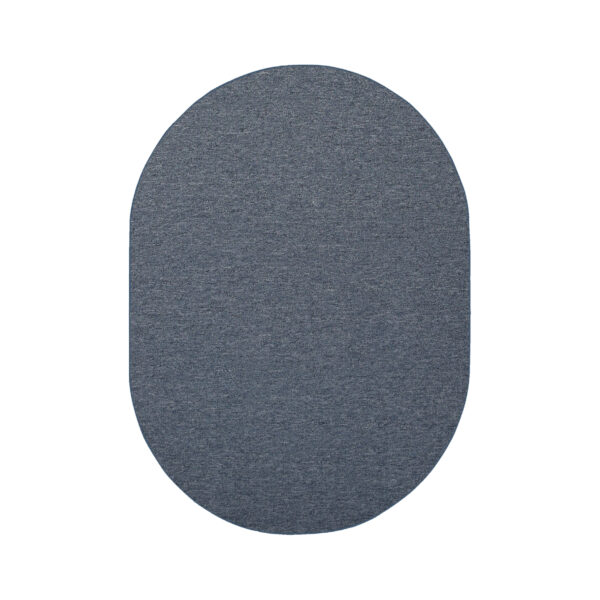 Modern Indoor Outdoor 5' X 7' Oval Petrol Blue Commercial Solid Color Area Rugs