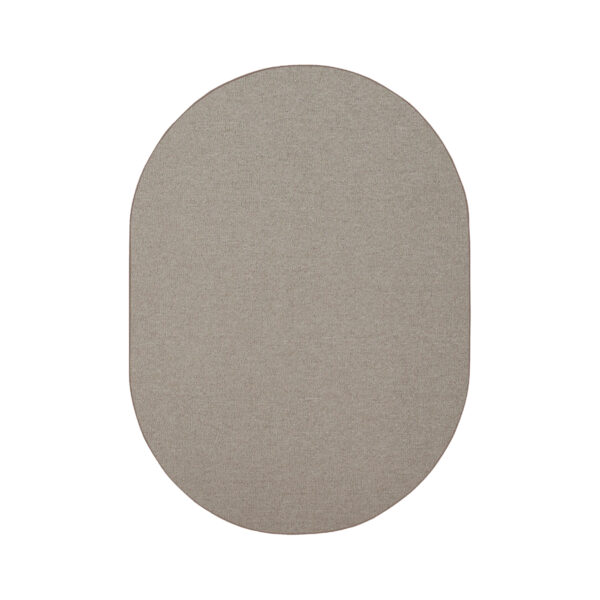 Modern Indoor Outdoor 5' X 7' Oval Beige Commercial Solid Color Area Rugs