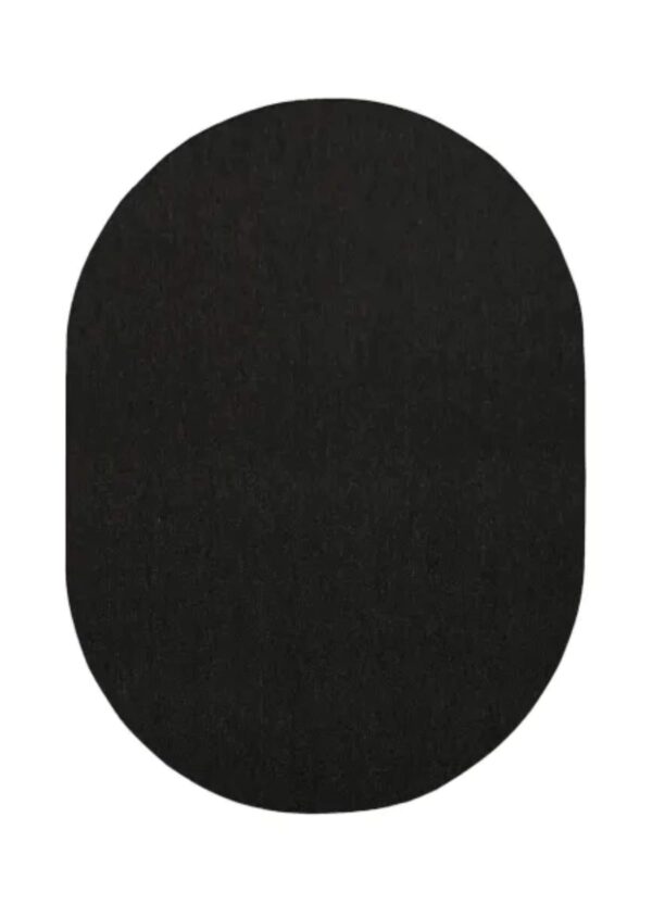 Modern Indoor Outdoor 3' X 5' Oval Black Commercial Solid Color Area Rugs