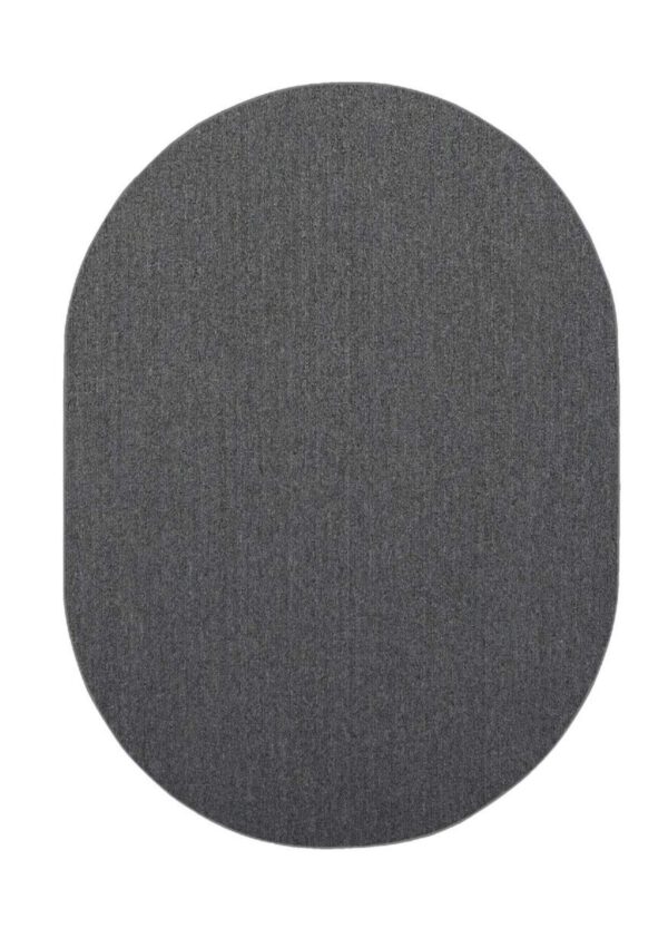 Modern Indoor Outdoor 5' X 7' Oval Gray Commercial Solid Color Area Rugs