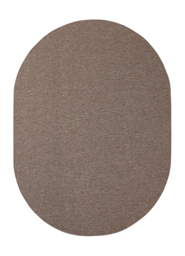 Modern Indoor Outdoor 3' X 5' Oval Brown Commercial Solid Color Area Rugs