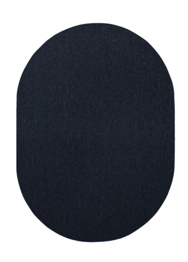 Modern Indoor Outdoor 3' X 5' Oval Navy Commercial Solid Color Area Rugs