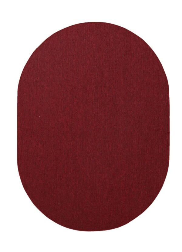 Modern Indoor Outdoor 5' X 7' Oval Red Commercial Solid Color Area Rugs