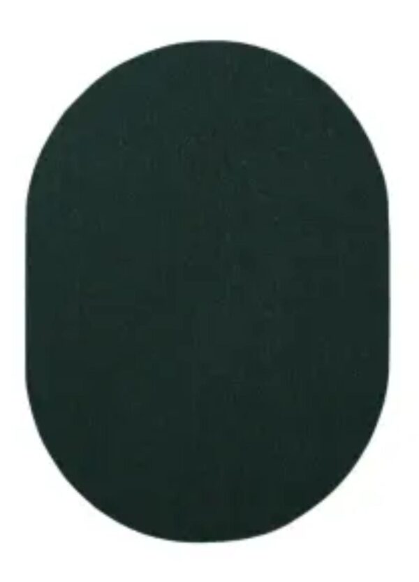 Modern Indoor Outdoor 3' X 5' Oval Dark Green Commercial Solid Color Area Rugs