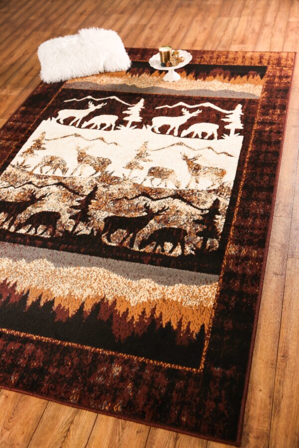 Furnish My Place Pine & Moose Lodge Rug - Image 4