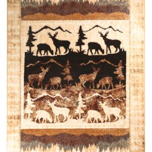 Furnish My Place Pine & Moose Lodge Rug