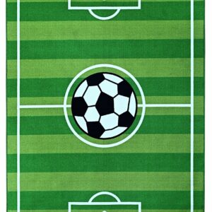 Furnish My Place 680 Strips Soccer Play Area Rug for Kids Playroom