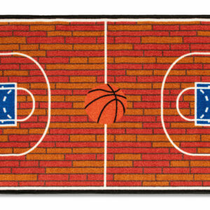 Furnish My Place 690 Rust Basketball Childrens Play Area Rug for Bathroom