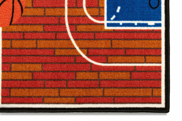 Furnish My Place 690 Rust Basketball Childrens Play Area Rug for Bathroom