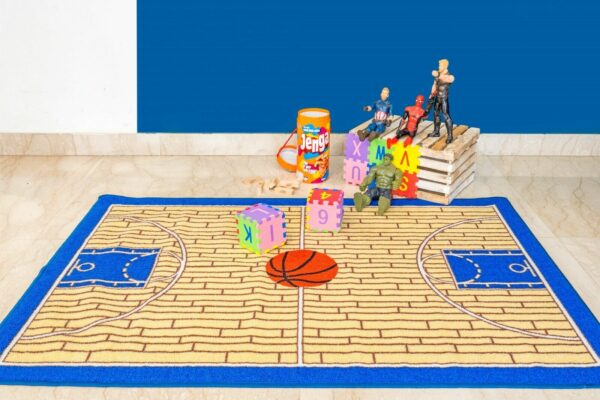 Furnish My Place 695 Basketball Blue Kid Play Area Rug for Bathroom