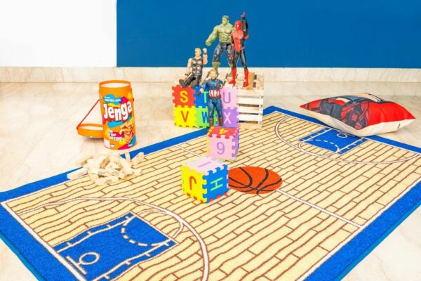 Furnish My Place 695 Basketball Blue Kid Play Area Rug for Bathroom