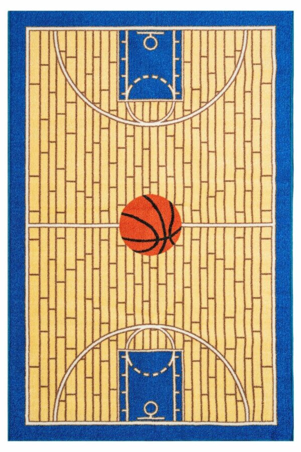 Furnish My Place 695 Basketball Blue Kid Play Area Rug for Bathroom