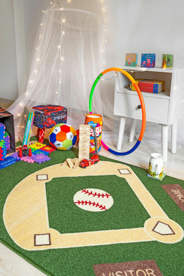 Furnish My Place 710 Baseball Play Area Rug for Kids Playroom