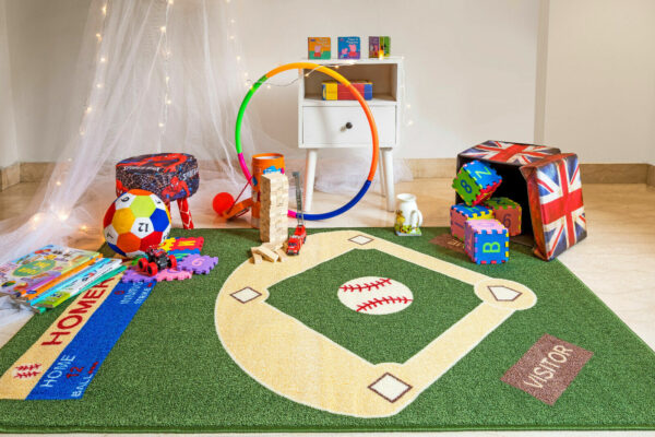 Furnish My Place 710 Baseball Play Area Rug for Kids Playroom