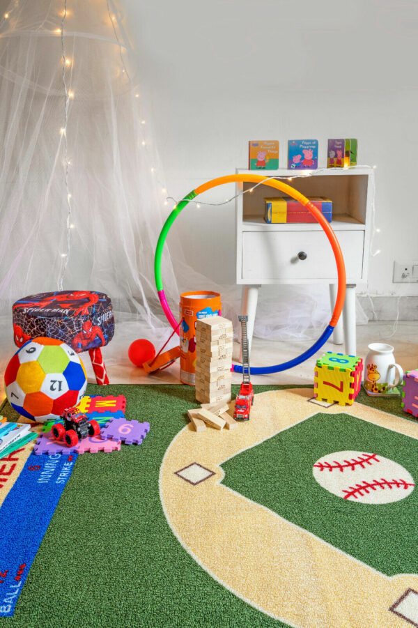 Furnish My Place 710 Baseball Play Area Rug for Kids Playroom