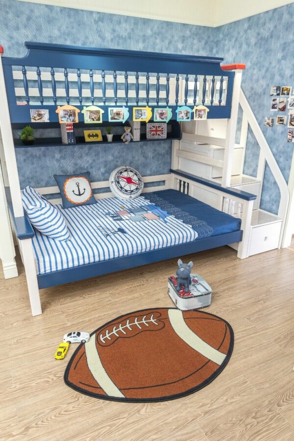 Furnish My Place 715 Football Shape Kids Play Area Rug for Playroom, Bathroom & Kindergarten Classroom