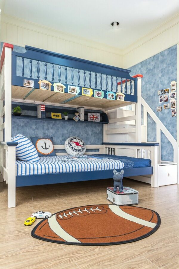 Furnish My Place 715 Football Shape Kids Play Area Rug for Playroom, Bathroom & Kindergarten Classroom