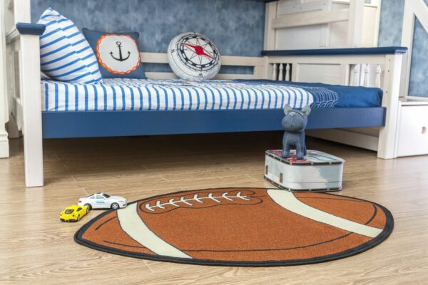 Furnish My Place 715 Football Shape Kids Play Area Rug for Playroom, Bathroom & Kindergarten Classroom