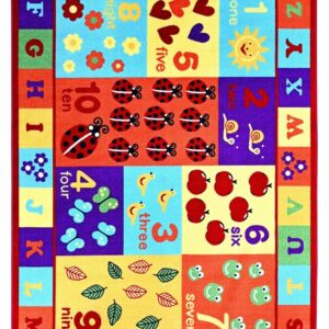 Furnish My Place 740 ABC With Numbers ABC Area Rug for Kids, Educational Alphabet Letter & Numbers