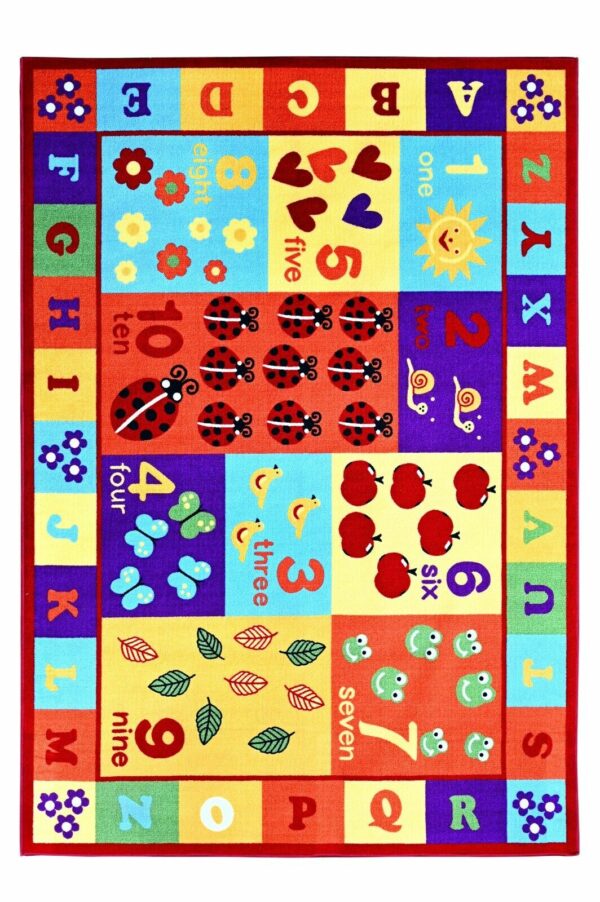 Furnish My Place 740 ABC With Numbers ABC Area Rug for Kids, Educational Alphabet Letter & Numbers