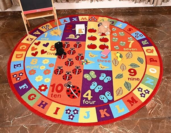 Furnish My Place 740 ABC With Numbers ABC Area Rug for Kids, Educational Alphabet Letter & Numbers