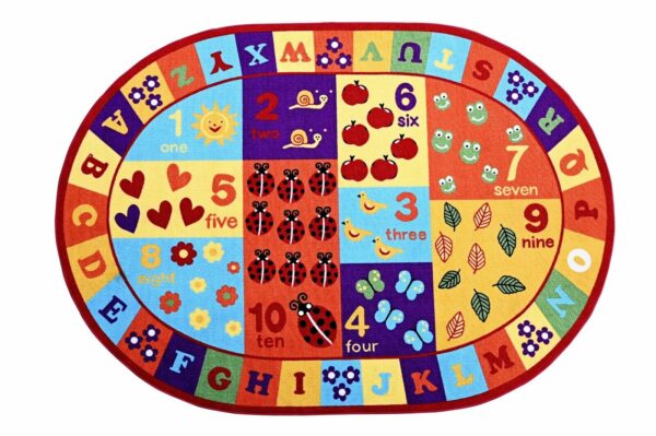 Furnish My Place 740 ABC With Numbers ABC Area Rug for Kids, Educational Alphabet Letter & Numbers