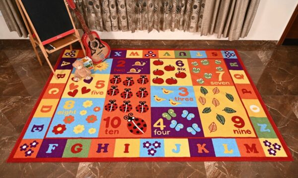 Furnish My Place 740 ABC With Numbers ABC Area Rug for Kids, Educational Alphabet Letter & Numbers