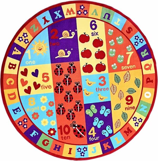 Furnish My Place 740 ABC With Numbers ABC Area Rug for Kids, Educational Alphabet Letter & Numbers