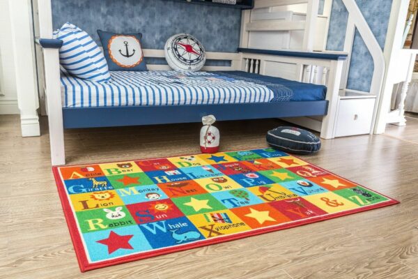 Furnish My Place 745 ABC With Animal ABC Area Rug for Kids