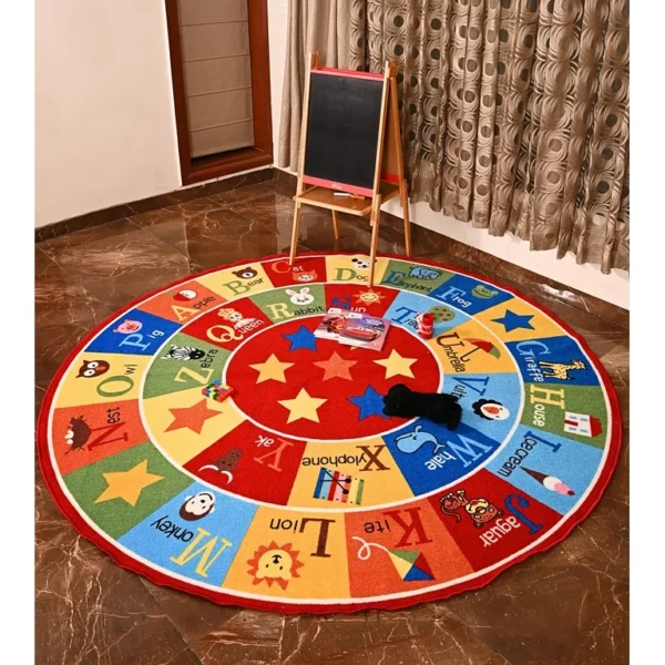 Furnish My Place 745 ABC With Animal ABC Area Rug for Kids