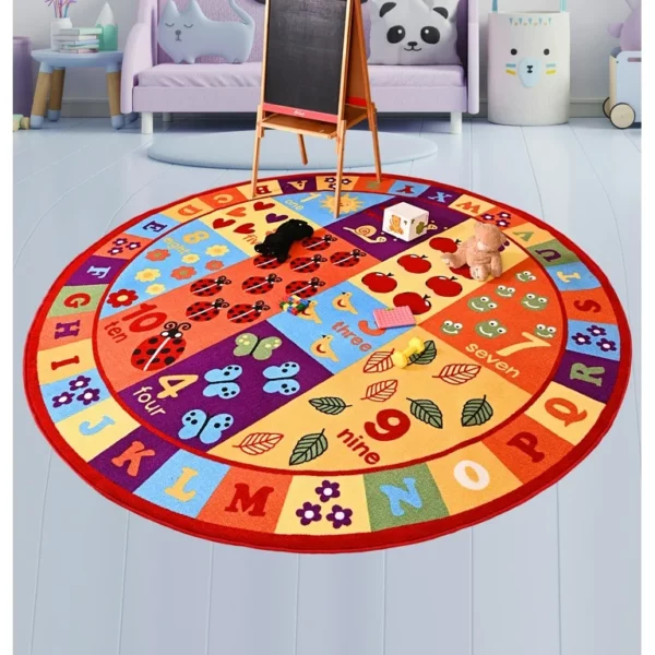 Furnish My Place 745 ABC With Animal ABC Area Rug for Kids