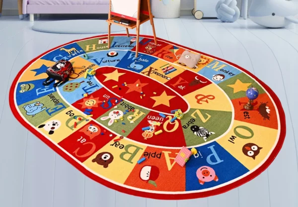 Furnish My Place 745 ABC With Animal ABC Area Rug for Kids