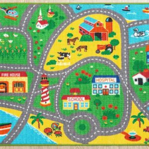 Furnish My Place 760 City Map City Street Map Kids Rug for Nursery