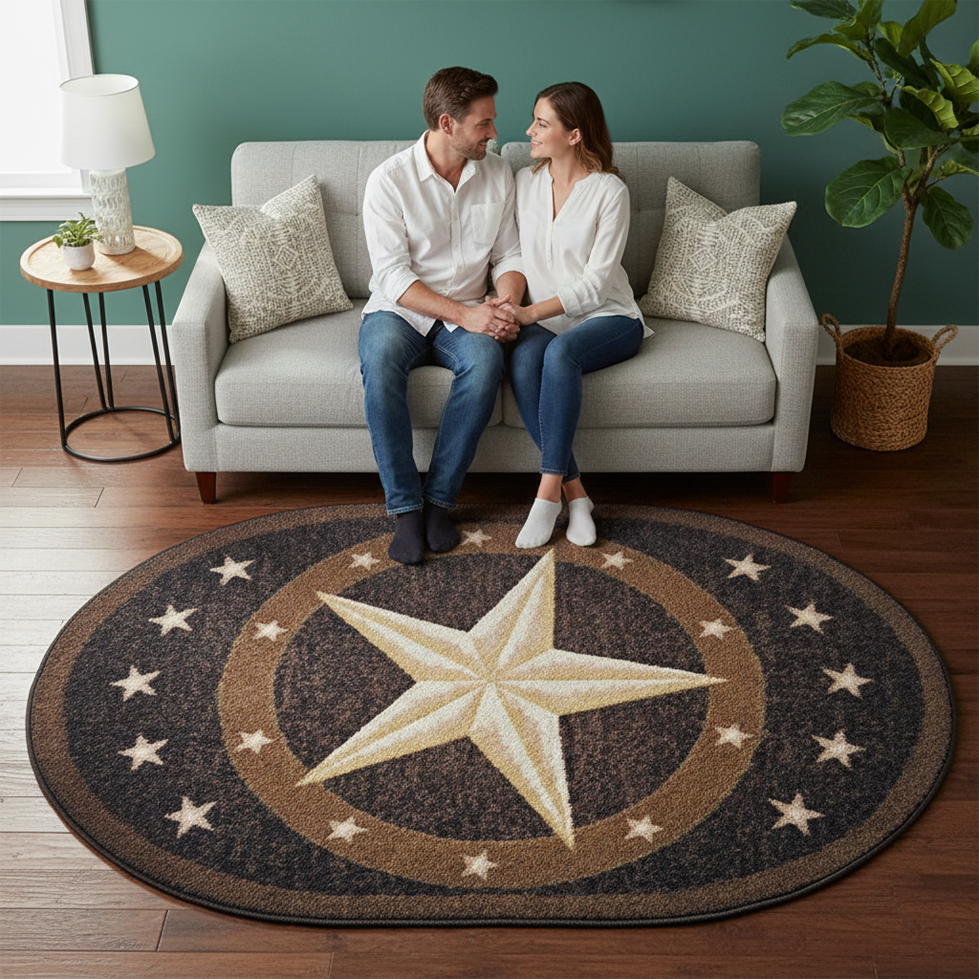 Furnish My Place 800 Texas Star Cowboy Area Kids Rug for Playroom, Bathroom & Kindergarten Classroom, Floor Mat, Texas Western Star Rustic, Multicolor - Image 5