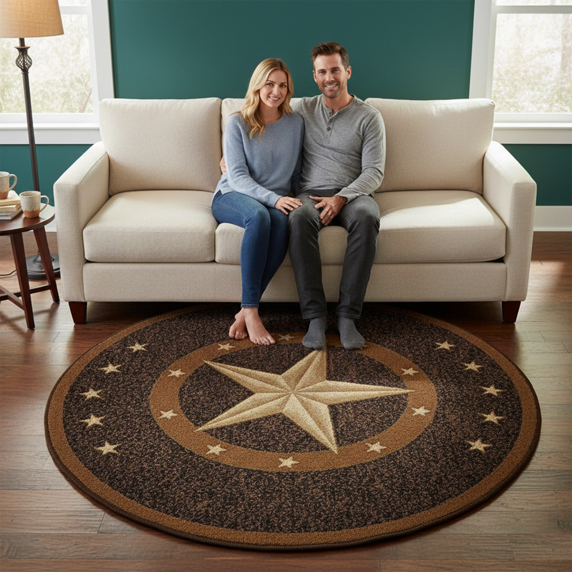 Furnish My Place 800 Texas Star Cowboy Area Kids Rug for Playroom, Bathroom & Kindergarten Classroom, Floor Mat, Texas Western Star Rustic, Multicolor - Image 3